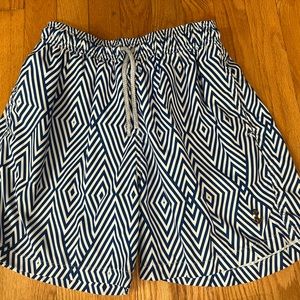 Retromarine New York Geometric Blue Swim Trunks